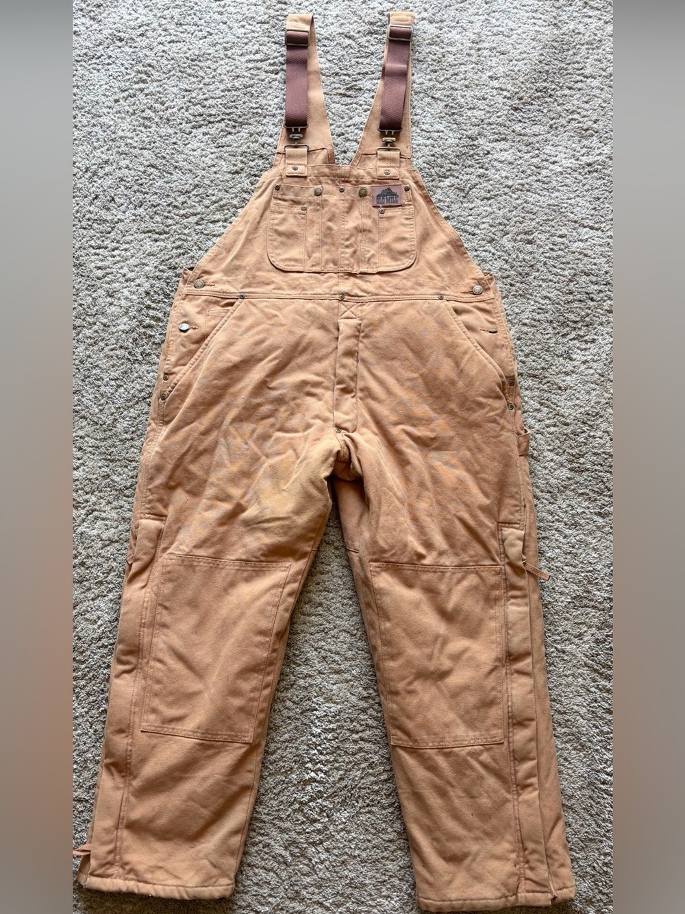 Old Mill Tan Canvas Overalls with Adjustable Straps